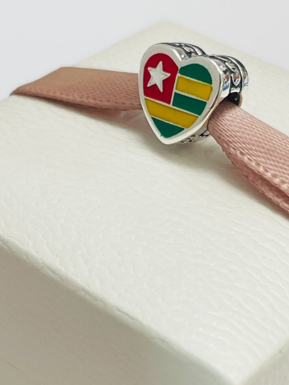 Pandora Togo Flag Heart Charm Travel Charm
